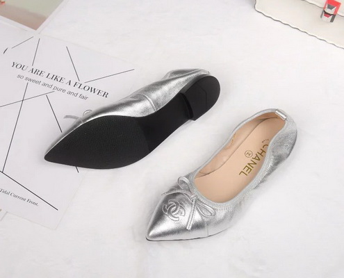 CHANEL Shallow mouth flat shoes Women--053